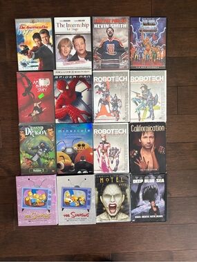 16 DVD Lot Movies TV Simpsons Anime Spiderman He Man sealed Kevin Smith Bond